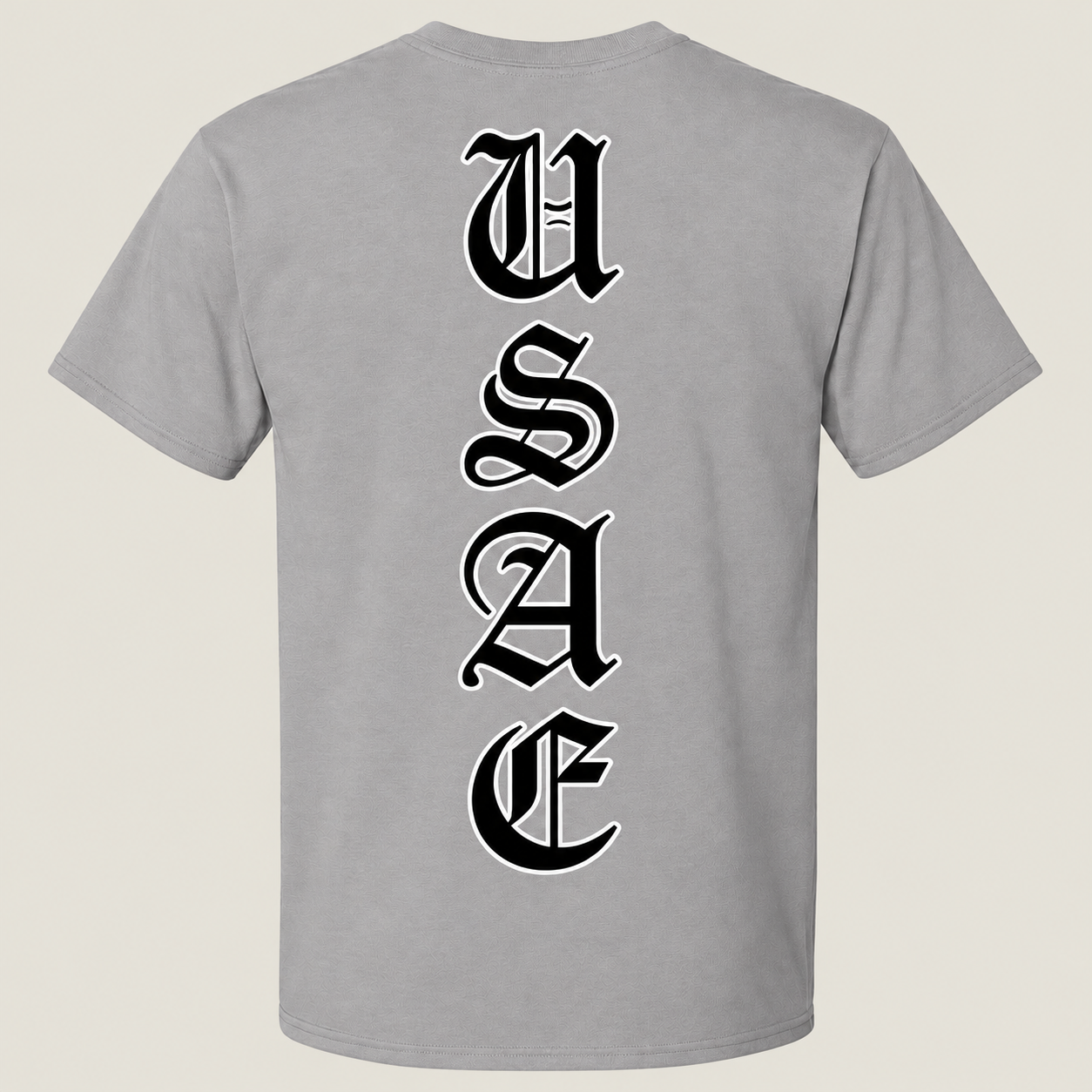 American Empire Co.™ USAE Vertical Gothic Tee — Silver