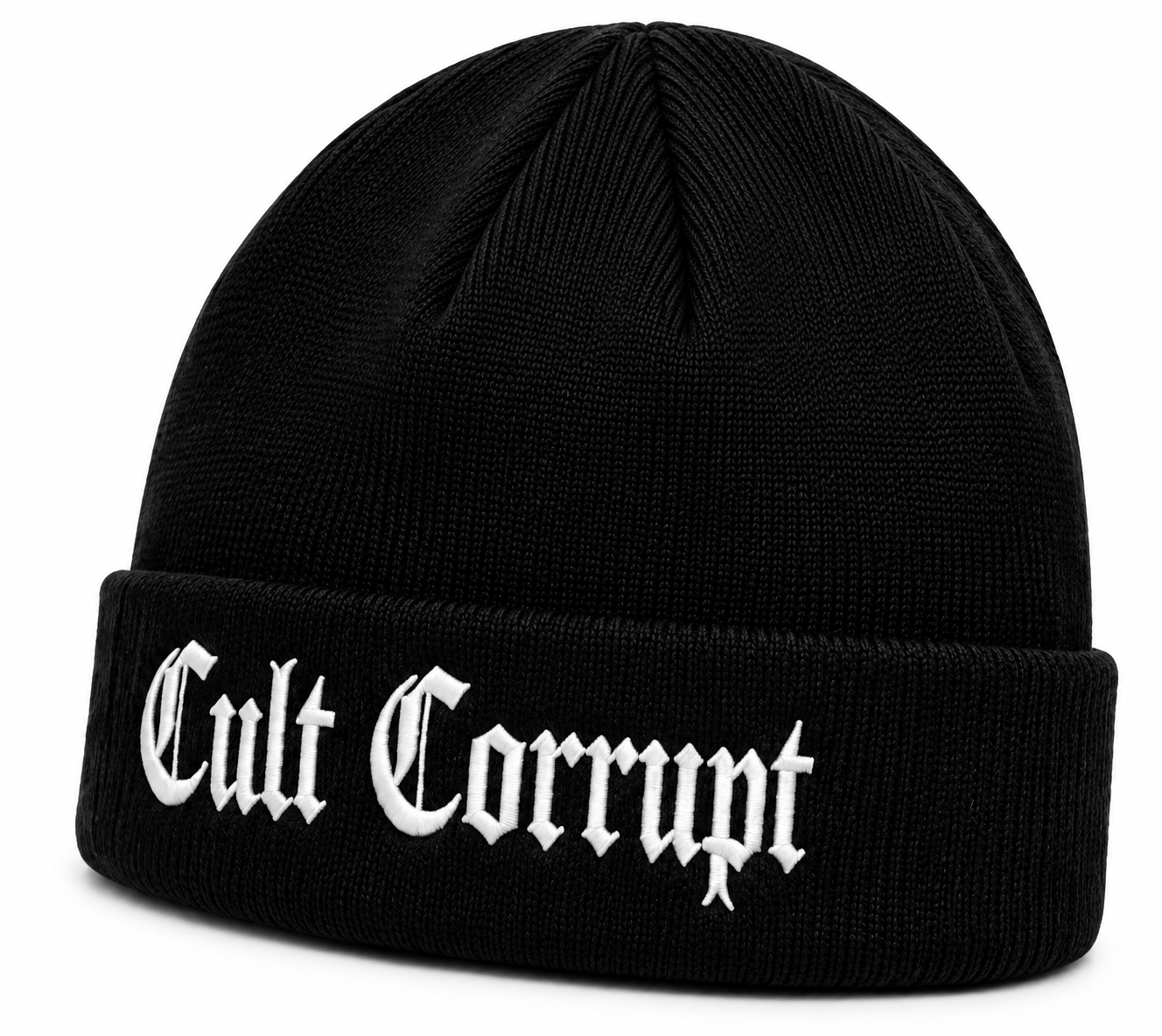 CULT CORRUPT™ Gothic Logo Knit Beanie