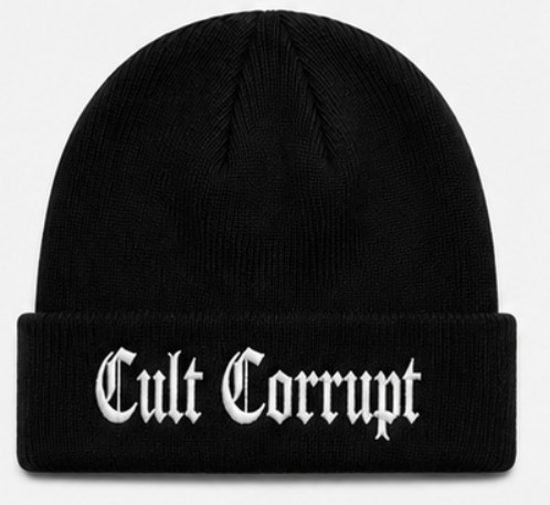CULT CORRUPT™ Gothic Logo Knit Beanie