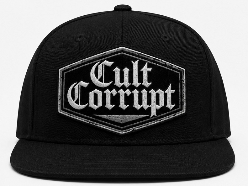 CULT CORRUPT™ Premium Embroidered Flat Brim Snapback Cap
