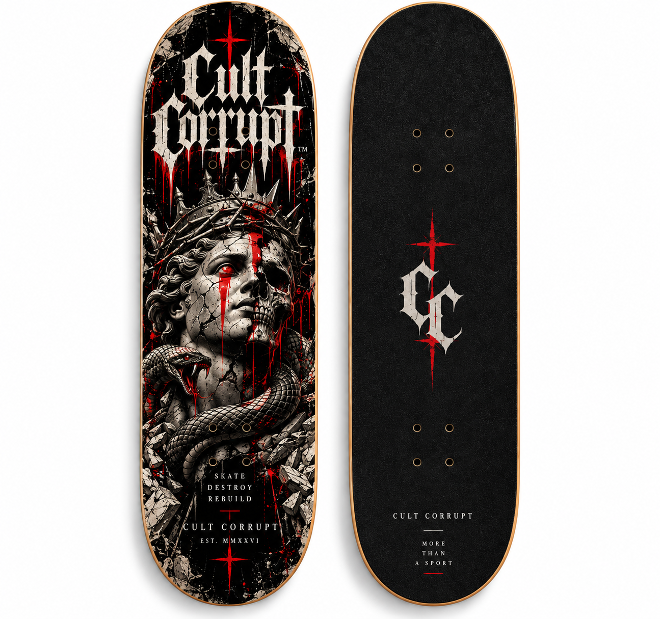 CULT CORRUPT™ Corrupted Crown Skateboard Deck