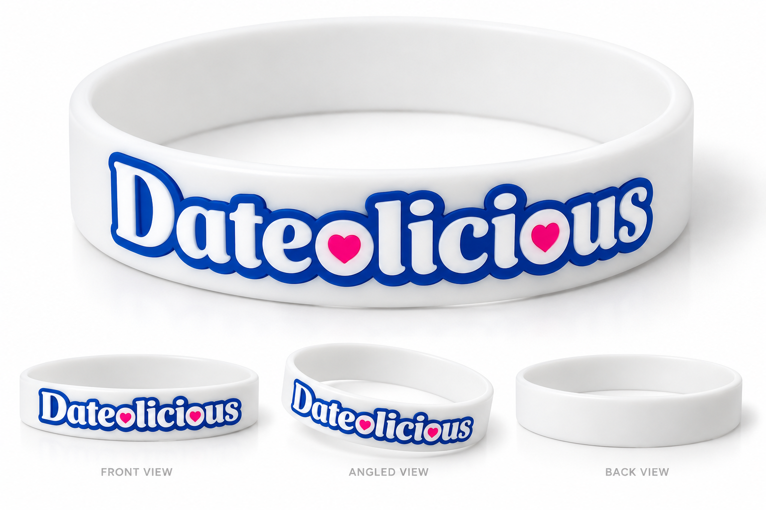 Dateolicious™ Signature Heart Silicone Wristband
