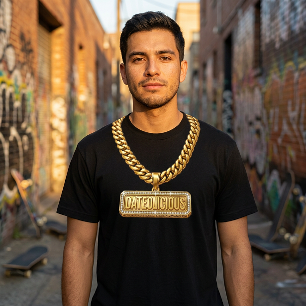 Dateolicious Gold Chain Graphic T-Shirt – Premium Streetwear