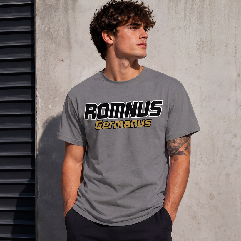 ROMNUS™ Germanus Logo T-Shirt | Premium Gray Streetwear